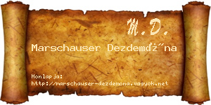 Marschauser Dezdemóna névjegykártya
